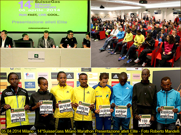 Milano Marathon 2014 Presentazione atleti Elite Foto Roberto Mandelli
