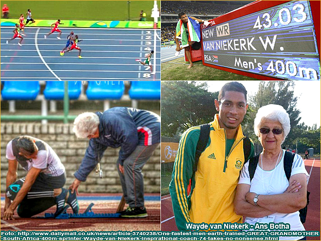 Rio olimpiadi 2016 collage record 400m Wayde van Niekerk