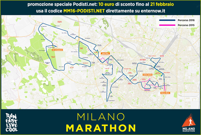Milano Marathon percoso 2016 x podisti.net
