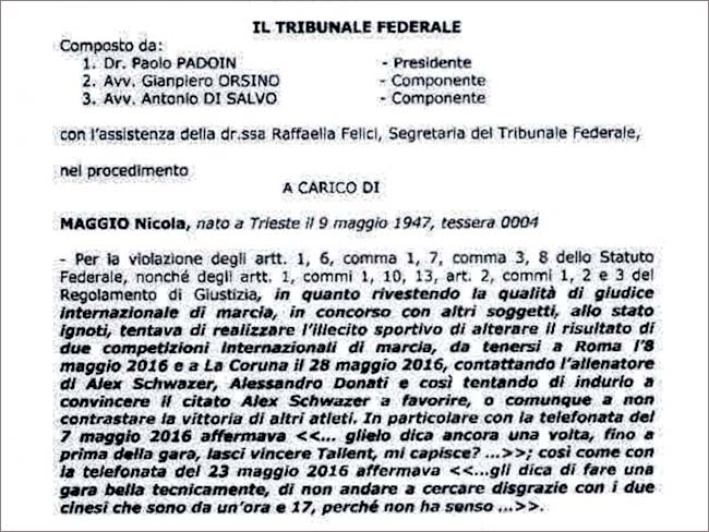 Maggio Nicola Tribunale Federale