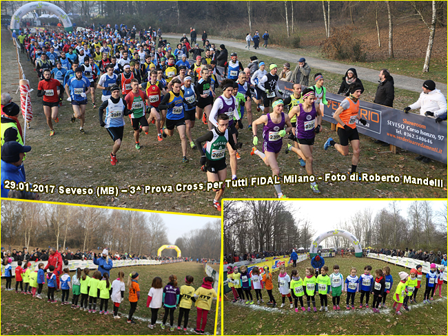 Seveso Cross per Tutti Fidal Milano 2017 collage foto Roberto Mandelli